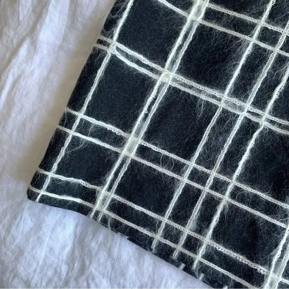 Vintage Anna Sui Fall 1999 90s Striped Plaid Wool Fuzzy Brushed Pencil Skirt - Picture 8 of 9